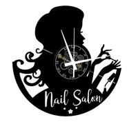 Horloge Murale en Vinyle Cadeau Fait Main Décorations Pour la Maison Home Office Salon de beauté pour les ongles