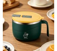 Instant Noodle Bowl - Large Capacity Bowl with Draining Hole, Anti Scald Design with Lid and Handle Stainless Steel Liner | Multi Functional Pasta Soup Cereal Bowls for Breakfast Instant Noodles Home