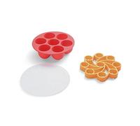 Instant Pot - Set Panier à Oeuf et Moule Rond en Silicone Demi Sphère avec Couvercle Étanche Inclus, Non-Adhérent