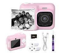 Instant Print Camera Kit (with 3 Rolls of Paper)-A Versatile and Fun Creative Kit Featuring A Mini Instant Camera and Accompanying App. No Ink Required, Making It The Perfect Birthday