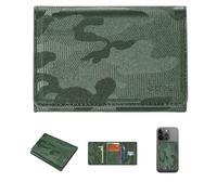 Instant Project Portefeuille Slim Magnétique Smartphone Personnalisé 5 Poches Compact RFID, Mini Wallet, Porte-Cartes de Crédit Mince avec Poche Billets, Carte Titulaire 7 Cartes, vert, 7x10 cm