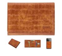 Instant Project Portefeuille Slim Magnétique Smartphone Personnalisé 5 Poches Compact RFID, Mini Wallet, Porte-Cartes de Crédit Mince avec Poche Billets, Carte Titulaire 7 Cartes, marron, 7x10 cm