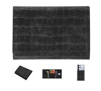 Instant Project Portefeuille Slim Magnétique Smartphone Personnalisé 5 Poches Compact RFID, Mini Wallet, Porte-Cartes de Crédit Mince avec Poche Billets, Carte Titulaire 7 Cartes, Noir , 7x10 cm