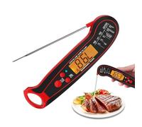 Instant Read Thermomètre à viande numérique - 16,5 x 5 x 1,8 cm - Sonde de 11 cm | Thermomètre électronique de cuisine étanche et résistant à la chaleur | Pliable pour four à barbecue