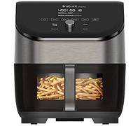Instant Vortex Plus mit ClearCook - 5.7L Digitale Gesunde Heißluftfritteuse, Edelstahl, 6-in-1 Smart Programme - Frittieren, Backen, Braten, Grillen, Dehydrieren, Aufwärmen, Große Kapazität -1700W
