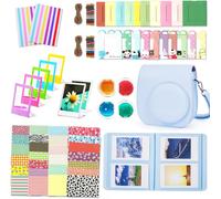 Instantané Caméra Accessoires Compatible Avec Instax Mini 12 Appareil Photo, Le Package Comprend Housse De Caméra,Album, Ca es, Autocollant De Bord And Coin (Bleu Pastel)[Hero166]