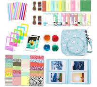 Instantané Caméra Accessoires Compatible Avec Instax Mini 12 Appareil Photo, Le Package Comprend Housse De Caméra,Album, Ca es, Autocollant De Bord And Coin (Bleu Alpaga)[Gopro167]