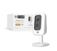 INSTAR IN-8401 2K+ Blanc - caméra de Surveillance LAN/Wi-FI avec IA (AI) - caméra IP - WPA3 - WiFi 2,4 et 5 GHz - Audio - PIR - capteur Thermique - Vision Nocturne - LED 940nm - HomeKit - MQTT