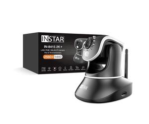 INSTAR IN-8415 2K+ Noir - Caméra de Surveillance LAN/PoE/WLAN avec IA - Caméra IP contrôlable - WPA3 - Wi-FI 2,4 et 5 GHz - Utilisation intérieure - PIR - PTZ - HomeKit - MQTT
