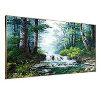 Instarry DIY 5D Broderie Diamant Grand Format Rivière Dans les Bois Tableau Decoration Murale Salon 150x60 cm