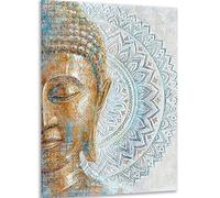 Instarry DIY 5D Diamond Painting Complet Portrait de Bouddha Doré Decoration Murale Salon et Chambre 75x50 cm