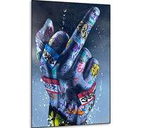 Instarry DIY 5D Diamond Painting Grand Format Geste du Doigt du Milieu Street Art Tableau Decoration Murale Chambre 60x40 cm