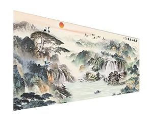 Instarry DIY 5D Diamond Painting Strass Complet Habiter Dans Les Montagnes Fuchun Tableau Decoration Murale Chambre (150x62 cm)