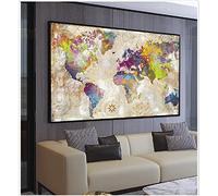 Instarry DIY 5D Diamond Painting Tableau Diamant Carte du Monde Colorée Decoration Murale Salon Moderne 110x60 cm