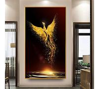 Instarry DIY 5D Diamond Painting Tableau Diamant Phénix Doré Decoration Murale Salon Moderne 120x60 cm