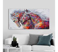 Instarry DIY 5D Kit Broderie Diamant Complet Cheval Tableau Decoration Murale Salon 80x40 cm