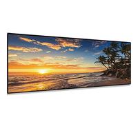 Instarry DIY 5D Kit Broderie Diamant Complet Plage et Coucher de Soleil Tableau Decoration Murale 120x40 cm