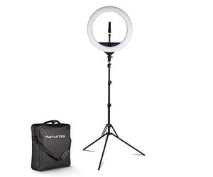 Instarter RGB Anneau Lumineux sur Pied Noir 180° Ring Light Bicolore 61 W Lampe LED Circulaire Éclairage annulaire Support Smartphone Youtube Live Stream Maquillage