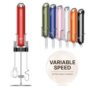 InstaWhisk Mousseur à lait amélioré à vitesse variable - Mousseur à café portable rechargeable avec fouet amovible, mélangeur électrique pour latte, cappuccino, matcha, lait d'amande, protéines, rouge