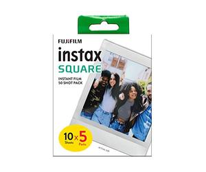 instax 70100174100 Film carré, Bordure Blanc, 50 Unité