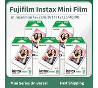 Instax Mini 12 11 9 7s 90 Film bord blanc Fujifilm 3 pouces papier Photo couleur 10-100 feuilles pour Fujifilm universel Mini Caméra 60 Sheets