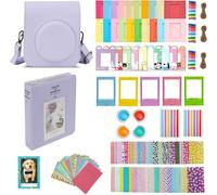 Instax Mini 12 Instant Camera Case with 64 Pockets,Photo Album and Color Filter/Photo Frame/Wall Decoration Frame/Frame Sticker/Corner Sticker,purple,Fashions