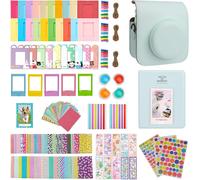 Instax Mini 12 Instant Camera Case with 64 Pockets, Photo Album and Color Filter/Photo Frame/Wall Decoration Frame/Frame Sticker/Corner Sticker, Green, Modern