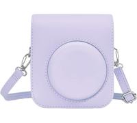 Instax Mini 12/Mini 11 Mini 9 Mini 8 Instant Camera Bag PU Leather Travel Bag with Shoulder Strap and Pocket (Purple),purple,Popular Simplicity