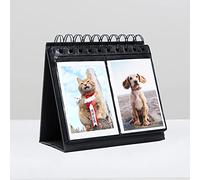 Instax Mini album photo 5,1 x 7,6 cm - 68 pochettes calendrier de bureau pour papier photo de 5,1 x 7,6 cm compatible avec Kodak, Lifeprint, Polaroid, HP, Canon, Fujifilm 5,1 x 7,6 cm (noir)