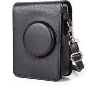instax Mini Evo Smooth PU Leather Case for Fuji instax Mini Evo Camera with Adjustable Shoulder Strap,Black,Vertical version