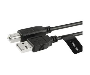 INSTEN® [3 mètres-3m] Câble USB Type A vers USB Type B Pour Imprimante Scanner Canon Epson HP, Noir
