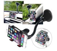 Insten® Support Ventouse Bras Flexible Rotatif 360° Fixation Pare-Brise Voiture Pour Smartphone Téléphone Mobile Portable Iphone Samsung Nokia Blackberry Htc Lg Motorola, Largeur : 3,5 - 9 Cm, Noir