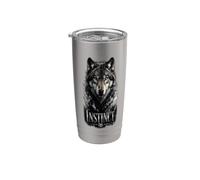 Instinct Wolf Glam Animal Déclaration Tendance Gobelet isotherme en acier inoxydable double paroi