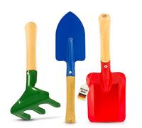 Instinktive-Oase® Lot de 3 pelles pour enfants - Pelle à sable, râteau et écailles pour bac à sable et plage - Jouet de plage pour enfants à partir de 1 an - Idéal pour les vacances, les crevettes