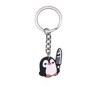 INSTITIZER Porte-clés couteau pingouin mignon en caoutchouc souple PVC - Ornements de sac - Breloques de fête pour les amateurs de pingouins - Fête d'anniversaire sur le thème des animaux,