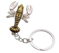 INSTITIZER Porte-clés homard avec pendentif animal marin en acier inoxydable pour femme et fille, Argenté., M