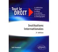 Institutions internationales - 2e édition - Saïd Hamdouni - Ellipses - broché - Etude