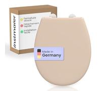 instmaier Alma | Abattant WC avec abaissement automatique | Siège de WC Bahama beige | Forme ovale | Duroplast | Lunette de WC avec Quick Release | Fabriqué en Allemagne | Stable jusqu’à 250 kg