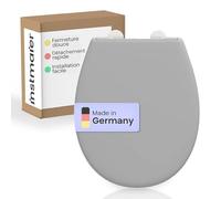 instmaier Alma | Abattant WC avec abaissement automatique | Siège de WC gris | Forme ovale | Duroplast | Lunette de WC avec Quick Release | Fabriqué en Allemagne | Stable jusqu’à 250 kg