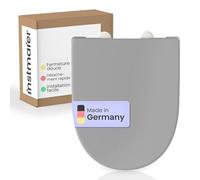 instmaier Alma | Abattant WC avec abaissement automatique | Siège de WC gris Manhattan | Forme D | Duroplast | Lunette de WC avec Quick Release | Fabriqué en Allemagne | Stable jusqu’à 250 kg