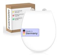 instmaier Alma Couvercle | WC abaissement automatique blanc | Fabriqué en Allemagne | Forme ovale | Siège de WC en plastique thermodurcissable | Lunette de WC facile à enlever | stable jusqu'à 250kg