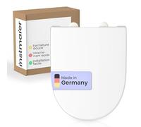 instmaier Alma | Forme D | Abattant de toilettes avec fermeture automatique blanc | Fabriqué en Allemagne | Siège de toilettes en duroplast | facile à enlever | stable jusqu'à 250kg