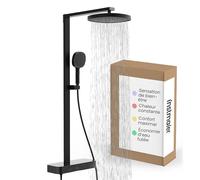 instmaier Cleo | Douche à effet pluie avec robinet | couleur noir mat | design thermostatique avec large tablette