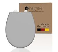 instmaier Couvercle de WC avec abaissement automatique gris | Fabriqué en Allemagne | Forme ovale | en plastique thermodurcissable | Siège de toilette facile à enlever | stable jusqu'à 250kg