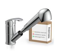 instmaier Elena | Mitigeur de cuisine | Robinet avec douchette extractible à 2 jets | Bec pivotant à 90° | finition chrome
