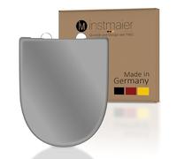 instmaier | Forme D | Abattant de toilettes avec fermeture automatique | Gris Manhattan | Made in Germany | Siège de toilettes en plastique thermodurcissable | stable jusqu'à 250kg