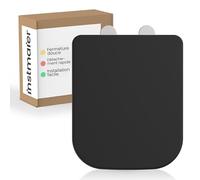 instmaier Helma | Abattant WC avec abaissement automatique | Noir mat | Forme angulaire | Duroplast | Siège de WC noir mat | Lunette de WC avec Quick Release | Compatible Keramag Renova n°1