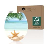 instmaier Siège de WC avec motif | Beach | Siège de toilettes avec abaissement automatique | Couvercle de toilettes en bois MDF | testé durable avec certification FSC