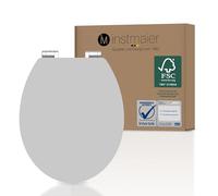 instmaier Siège de WC gris Manhattan | Siège de toilettes avec abaissement automatique | Couvercle de toilettes en bois MDF | testé durable avec certification FSC | lunette de toilettes