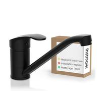 instmaier Vera | robinet de cuisine | robinet de cuisine | mitigeur de cuisine | mitigeur d'évier | mitigeur d'évier avec mitigeur monocommande | orientable à 360° | noir mat